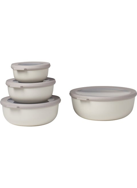 Set Cirqula Round 4 Storage Container Pcs ml - Nordic White