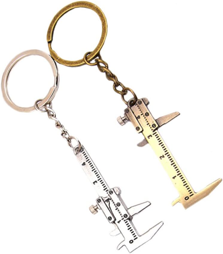 2 Pack Mini Caliper Keychain Pocket Micrometer Tool Dial Measuring Gauge - Image 5