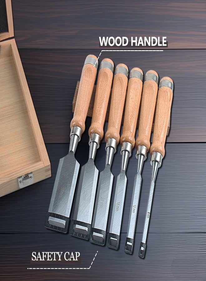 HODYANN 8 Pieces Wood Chisel Tool Sets, 11.4in Woodworking Carving Chisel Kit with Honing Guide, Sharpening Stone and Wooden Case - Image 3