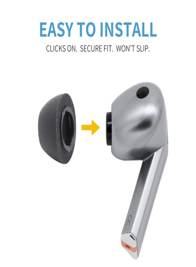 Comply TrueGrip | أطراف سماعات أذن بديلة من إسفنج الذاكرة عالي الجودة لسماعات سامسونج جالاكسي بودز 3 برو | راحة محسّنة، تثبيت محكم، عزل ضوضاء فائق، أداة إزالة وتنظيف | أسود، كبير (3 أزواج) - Image 5