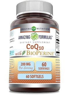 CoQ10 with Bioperine Supplement 200 Mg Per Serving 60 serving 60 Softgels