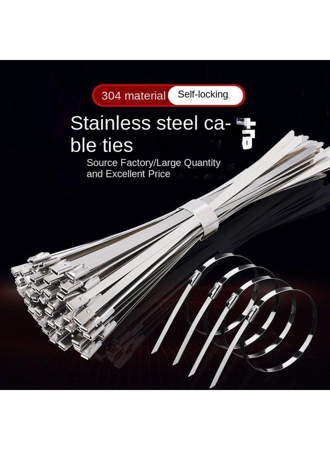 Bluejw 304 Stainless Steel Tie Self-locking Metal High Temperature Wire And Cable Bundle Outdoor White Steel Tie Strap - Image 2