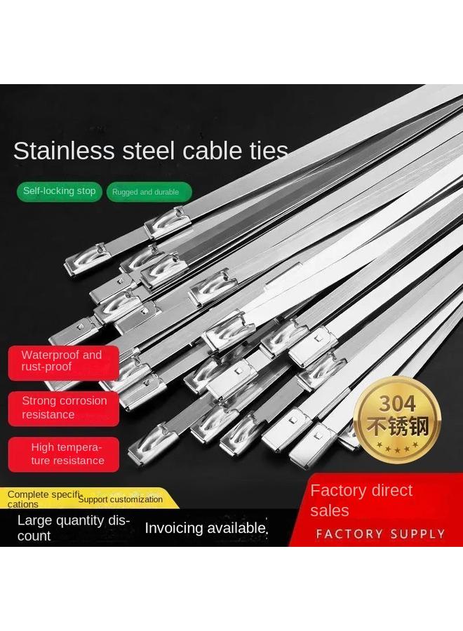 Bluejw 304 Stainless Steel Tie Self-locking Metal High Temperature Wire And Cable Bundle Outdoor White Steel Tie Strap - Image 4