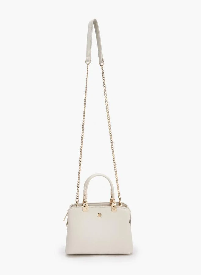 Flora Bella By Shoexpress Flora Bella Logo Embossed Crossbody Bag with Chain Strap