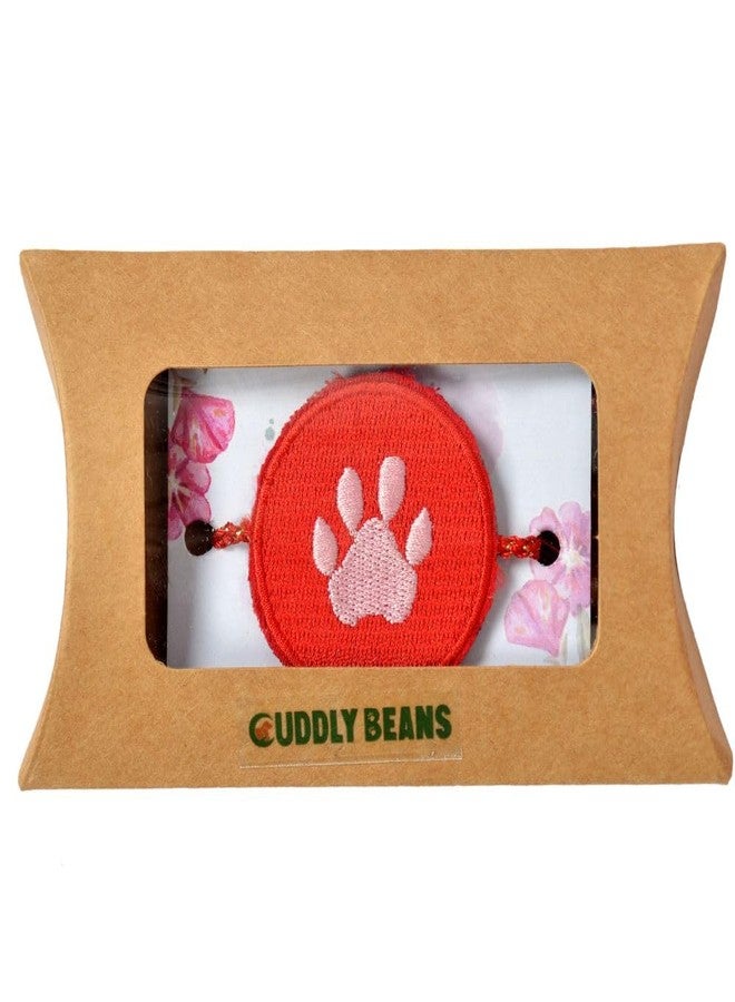 Cuddly Beans راخي للحيوانات الأليفة بتصميم مخلب من كادللي بينز، مصنوع يدويًا من خيط قطني، أحمر، عبوة من قطعة واحدة - Image 2