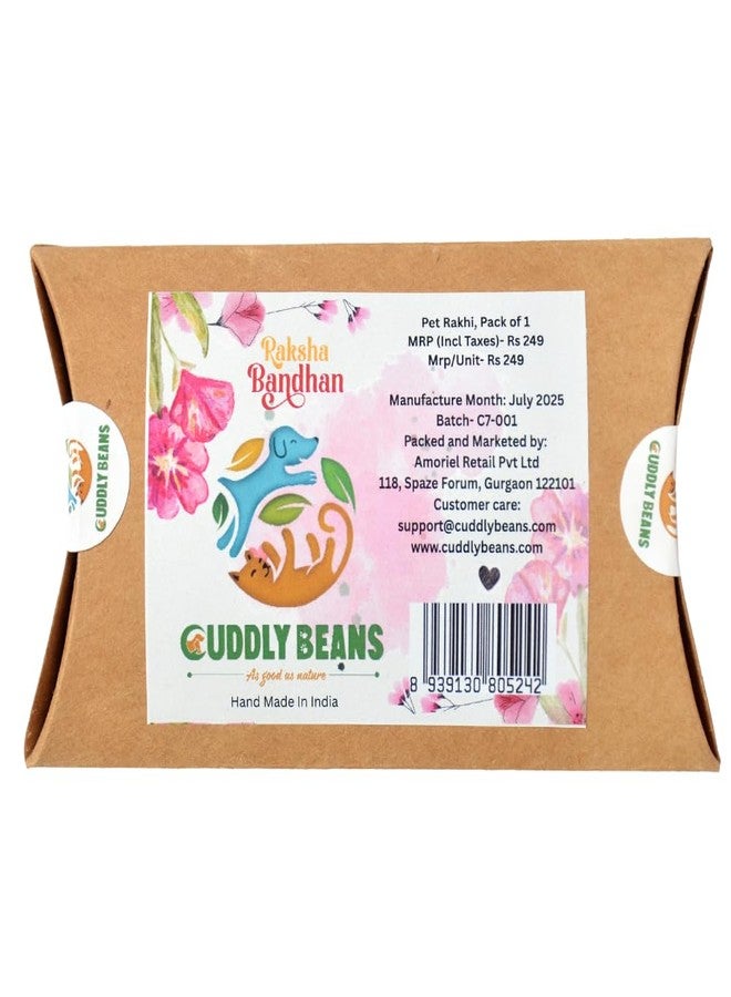 Cuddly Beans راخي للحيوانات الأليفة بتصميم مخلب من كادللي بينز، مصنوع يدويًا من خيط قطني، أحمر، عبوة من قطعة واحدة - Image 3
