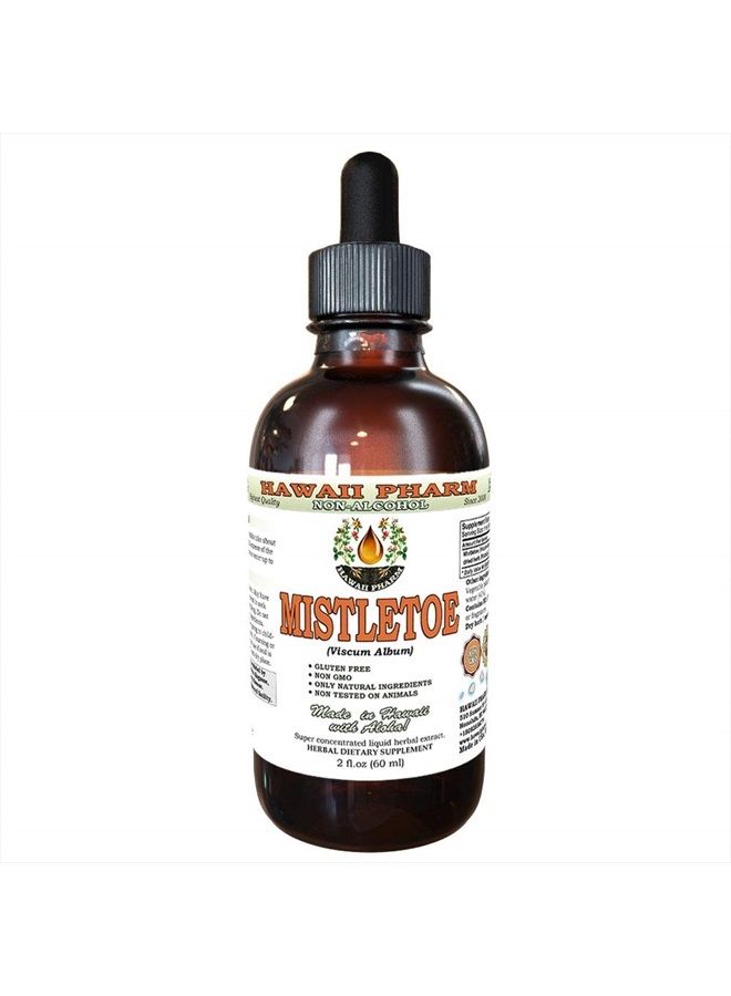 HawaiiPharm مستخلص سائل خالي من الكحول من نبات الدبق، نبات الدبق العضوي (Viscum Album) أعشاب مجففة جليسرين مكمل عشبي طبيعي، هاواي فارم، الولايات المتحدة 2 أونصة - Image 1