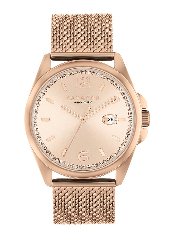 COACH ساعة يد نسائية من الستانلس ستيل بعقارب دائرية الشكل 14504253 - 41 ملم  - Image 1
