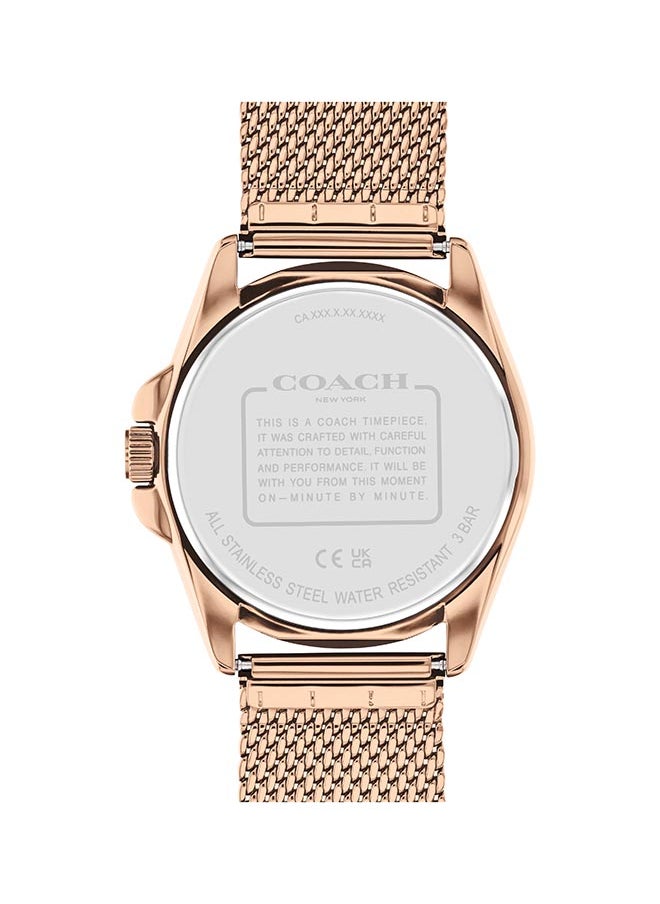 COACH ساعة يد نسائية من الستانلس ستيل بعقارب دائرية الشكل 14504253 - 41 ملم  - Image 3