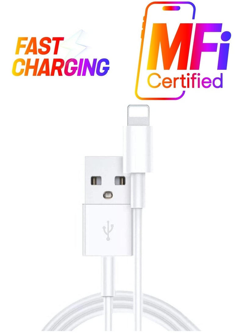 ELTRAZONE Certified Lighting Cable,1M Short Lighting to USB Cable Fast Charging & Syncing iPhone Cord for iPhone SE 2020 14  Pro max  Xs Max X 8Plus 7Plus iPad -White - Image 1