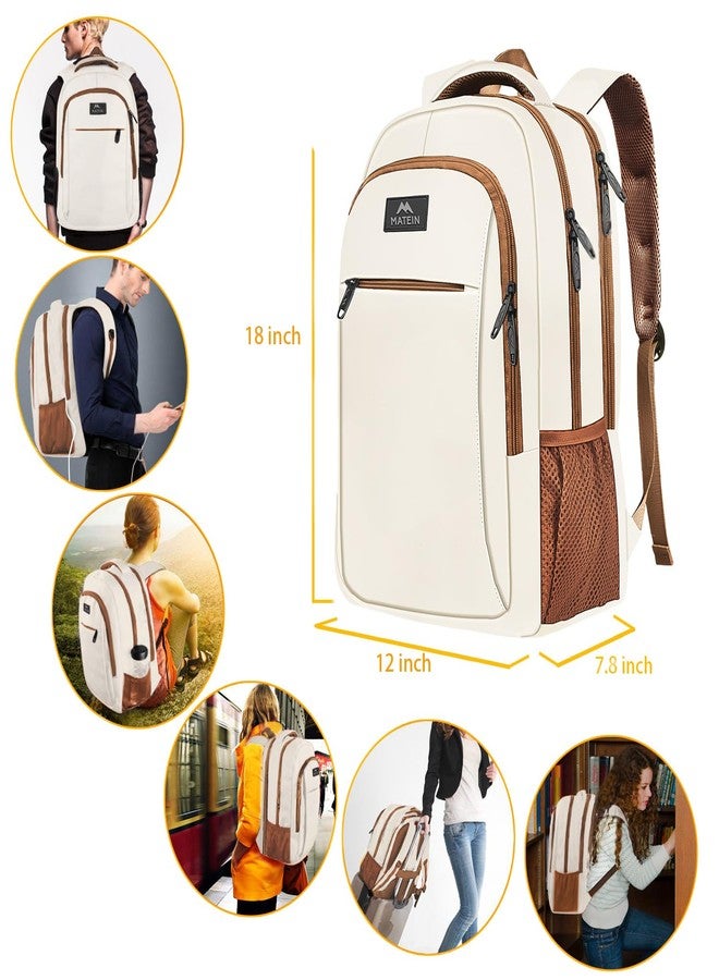 MATEIN Laptop Backpack with USB Charging Port,Slim Travel Backpack with Laptop Compartment for Men and Women,Water Resistant College School BookBag Computer Bag for Girls and Boys Fits 15.6 In Laptop, Blue - Image 3