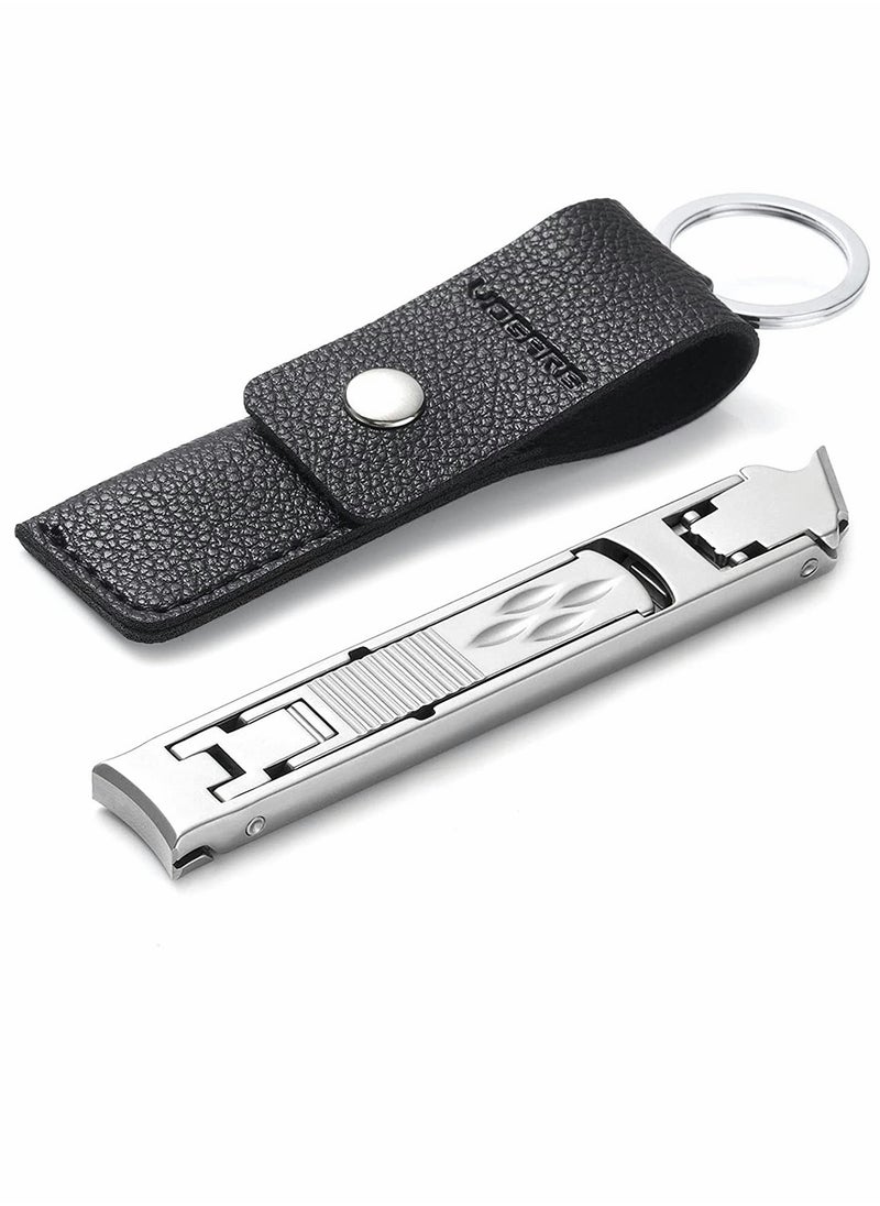 Generic - Premium Stainless Steel Nail Clipper Set - Foldable, Wide Jaw, Safety Lock, Double-Headed Design for Fingernails & Toenails, Includes Sharp Nail File - Image 1