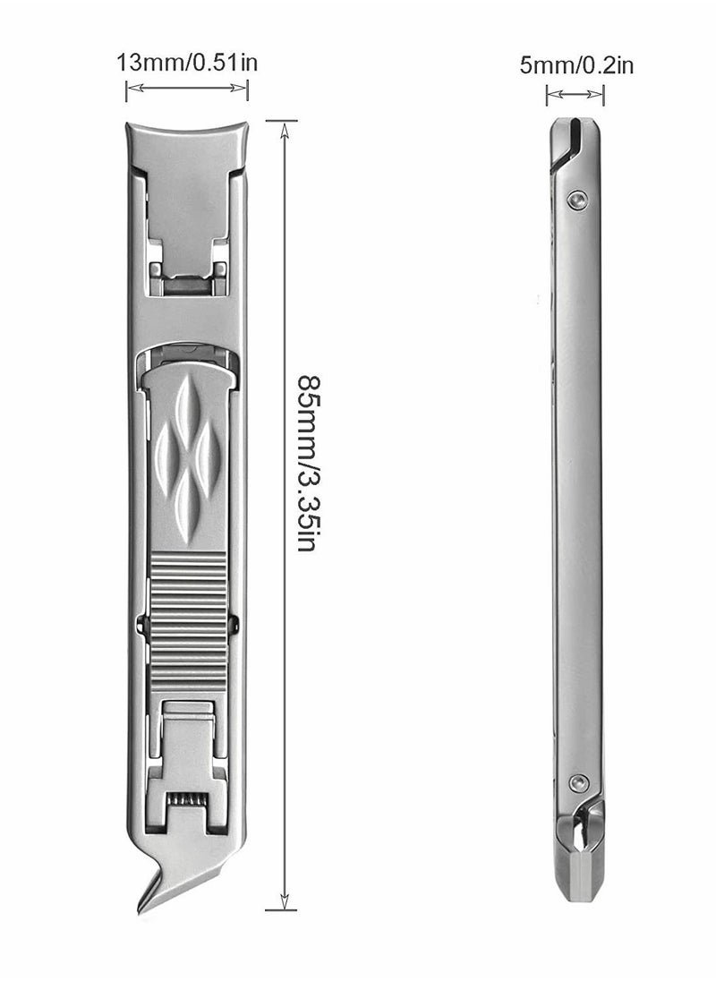 Generic - Premium Stainless Steel Nail Clipper Set - Foldable, Wide Jaw, Safety Lock, Double-Headed Design for Fingernails & Toenails, Includes Sharp Nail File - Image 1