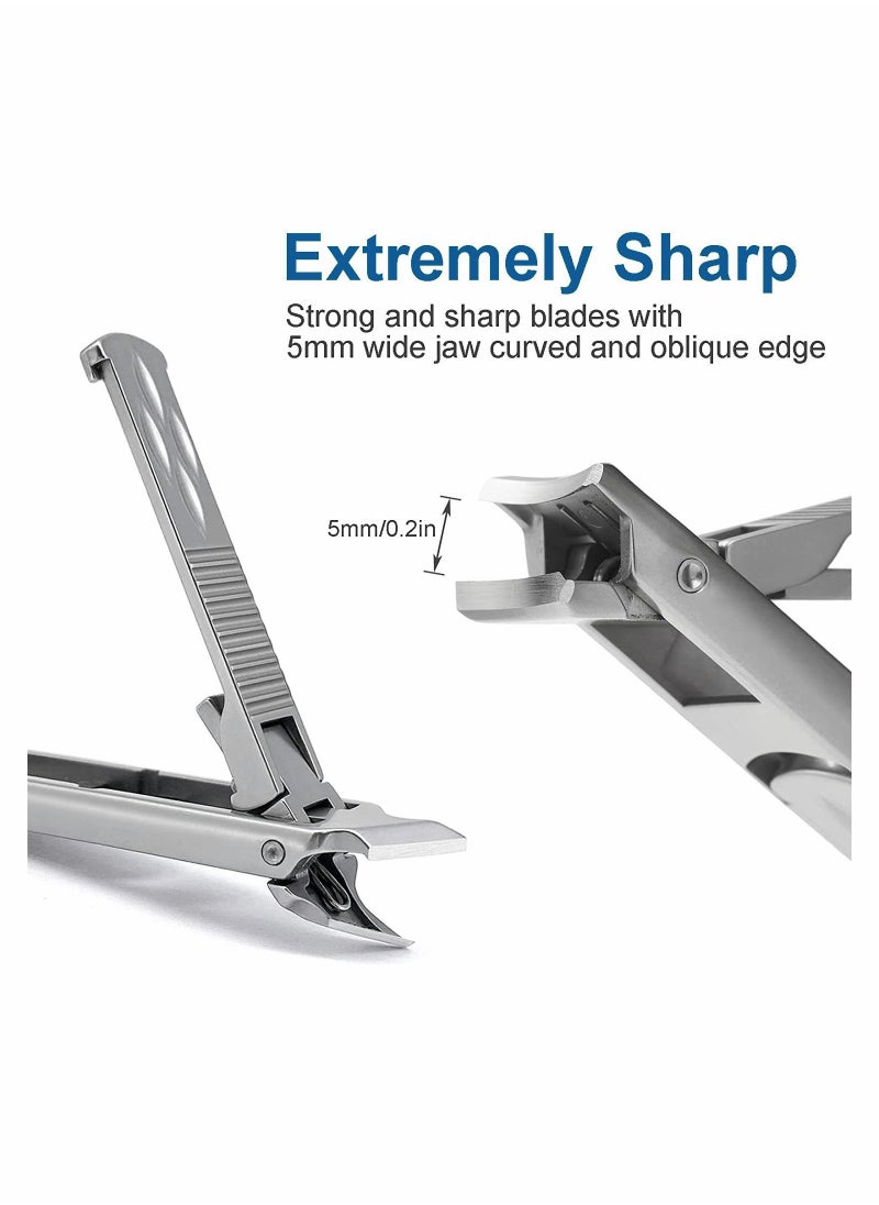Generic - Premium Stainless Steel Nail Clipper Set - Foldable, Wide Jaw, Safety Lock, Double-Headed Design for Fingernails & Toenails, Includes Sharp Nail File - Image 1