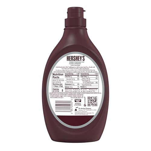 HERSHEY'S Zero Sugar Chocolate Syrup Bottle, 17.5 oz - Image 2