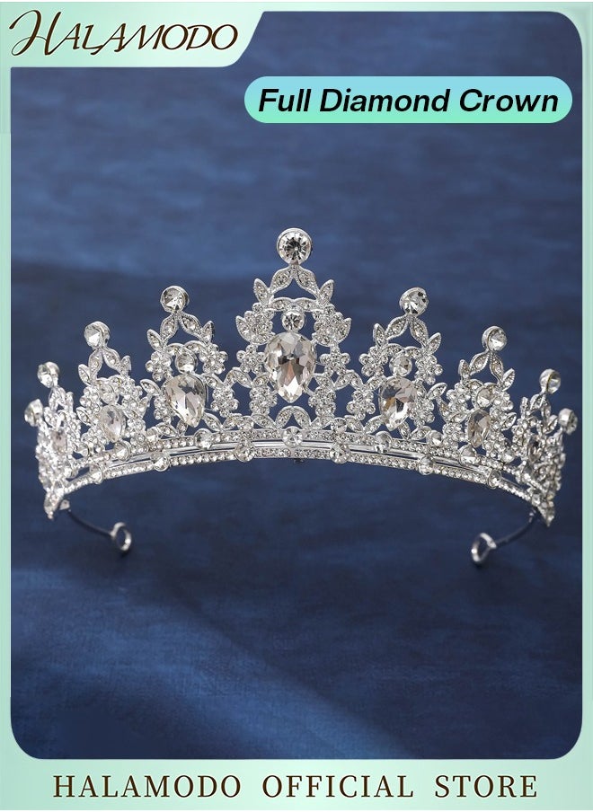 HALAMODO - Crystal Tiara Crown Headband Princess Elegant Crown Rhinestone Queen Tiara for Women Girls Bridal Wedding Prom Birthday Party - Image 1