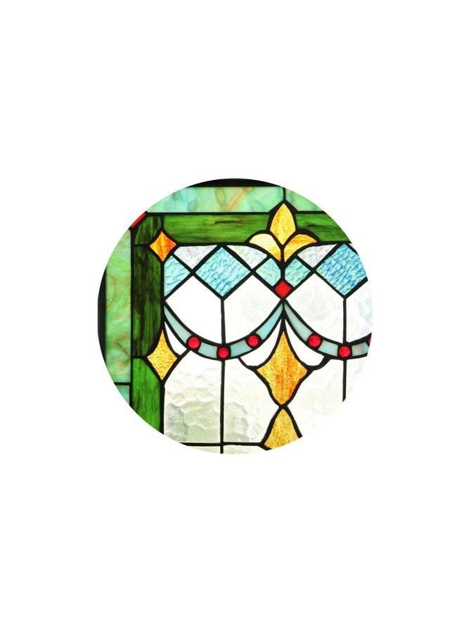 Yogoart Tiffany Style Stained Glass Green Window/Wall Panels 24" X 16" - Image 2