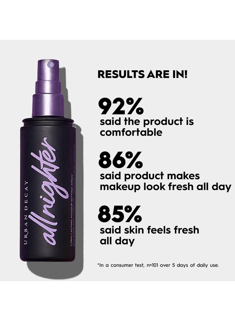 إيربن ديكاي بخاخ تثبيت المكياج طويل الأمد All Nighter من URBAN DECAY - بخاخ تثبيت المكياج الحائز على جوائز - يدوم حتى 16 ساعة - خالٍ من الزيوت، رذاذ دقيق للغاية - تركيبة غير مجففة لجميع أنواع البشرة - 4.0 أونصة سائلة - Image 4