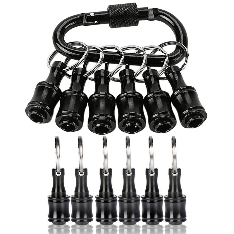 FACAINCXS Bit Holder 14 inch Hex Shank Screwdriver Bits Holder Extension Bar Keychain Screw Adapter Drill Change Handheld Screwdrivers Drill Bits Holder Portable Black