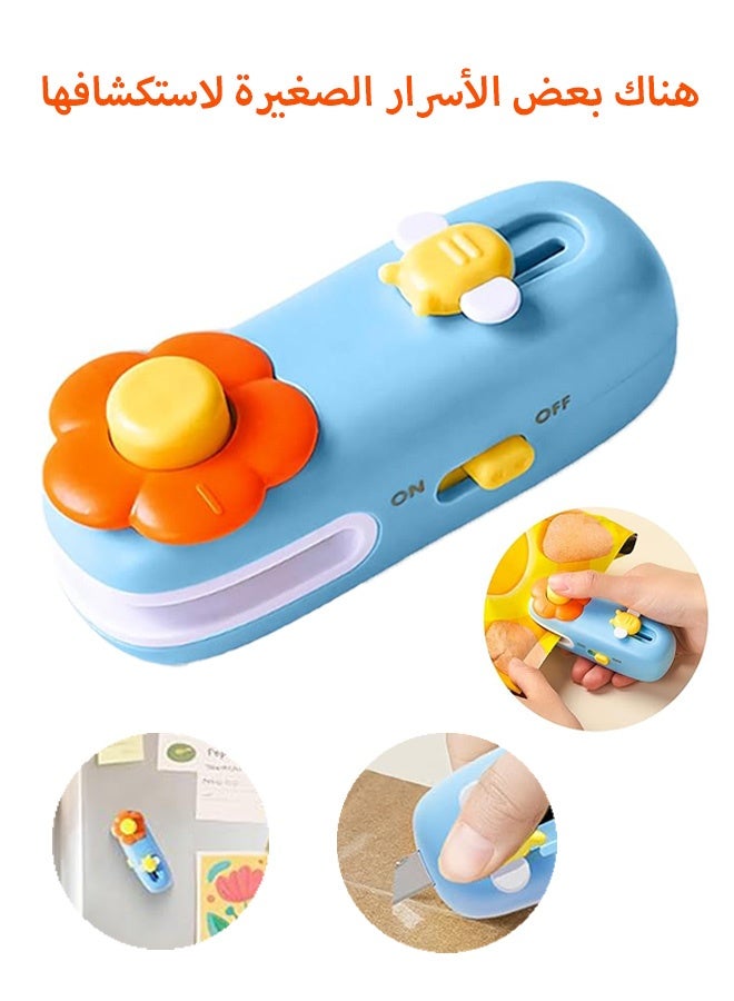 Photon 2-in-1 Portable Handheld Heat Sealer for Plastic Bags - Fast 1-Hour Charging, USB Rechargeable with Hidden Cutter, Snacks & Pet Food Fresh (Blue) - Image 1