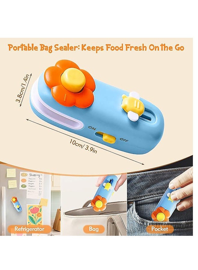 Photon 2-in-1 Portable Handheld Heat Sealer for Plastic Bags - Fast 1-Hour Charging, USB Rechargeable with Hidden Cutter, Snacks & Pet Food Fresh (Blue) - Image 2