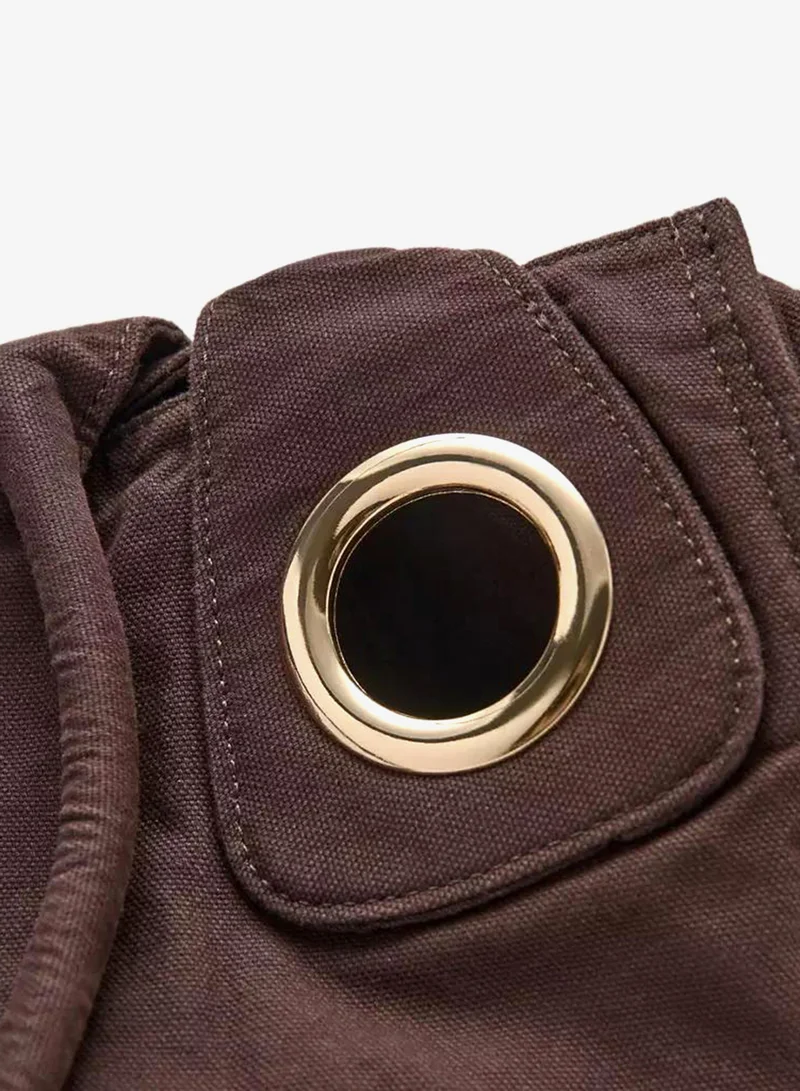 Mango  Canvas Eyelets Handbag for Women | Best Price UAE