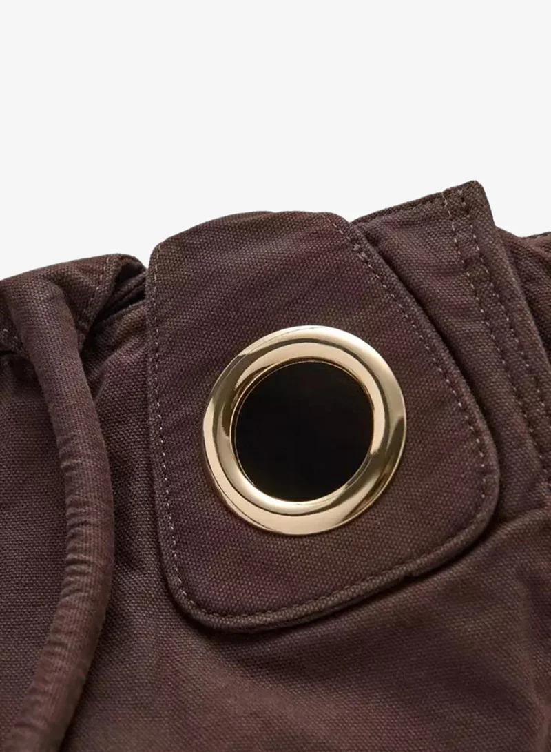 Mango  Canvas Eyelets Handbag for Women | Best Price UAE