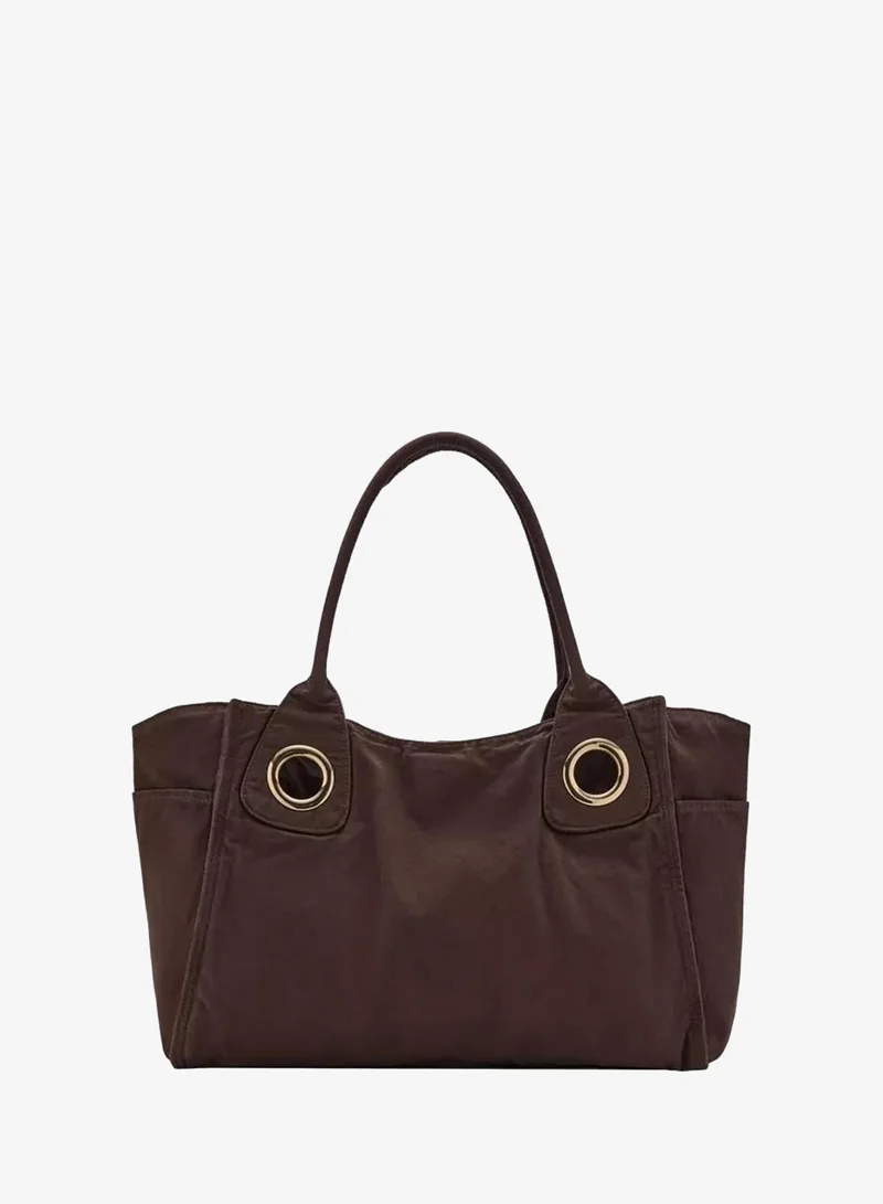 Mango  Canvas Eyelets Handbag for Women | Best Price UAE