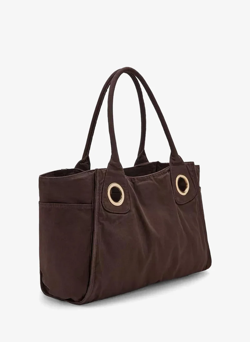Mango  Canvas Eyelets Handbag for Women | Best Price UAE