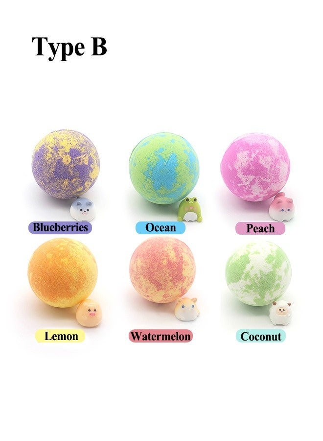 6-Piece Organic Fragrance Toy Bath Bombs Gift Set Multicolour 100g/Pcs GirlsBoys - Image 3