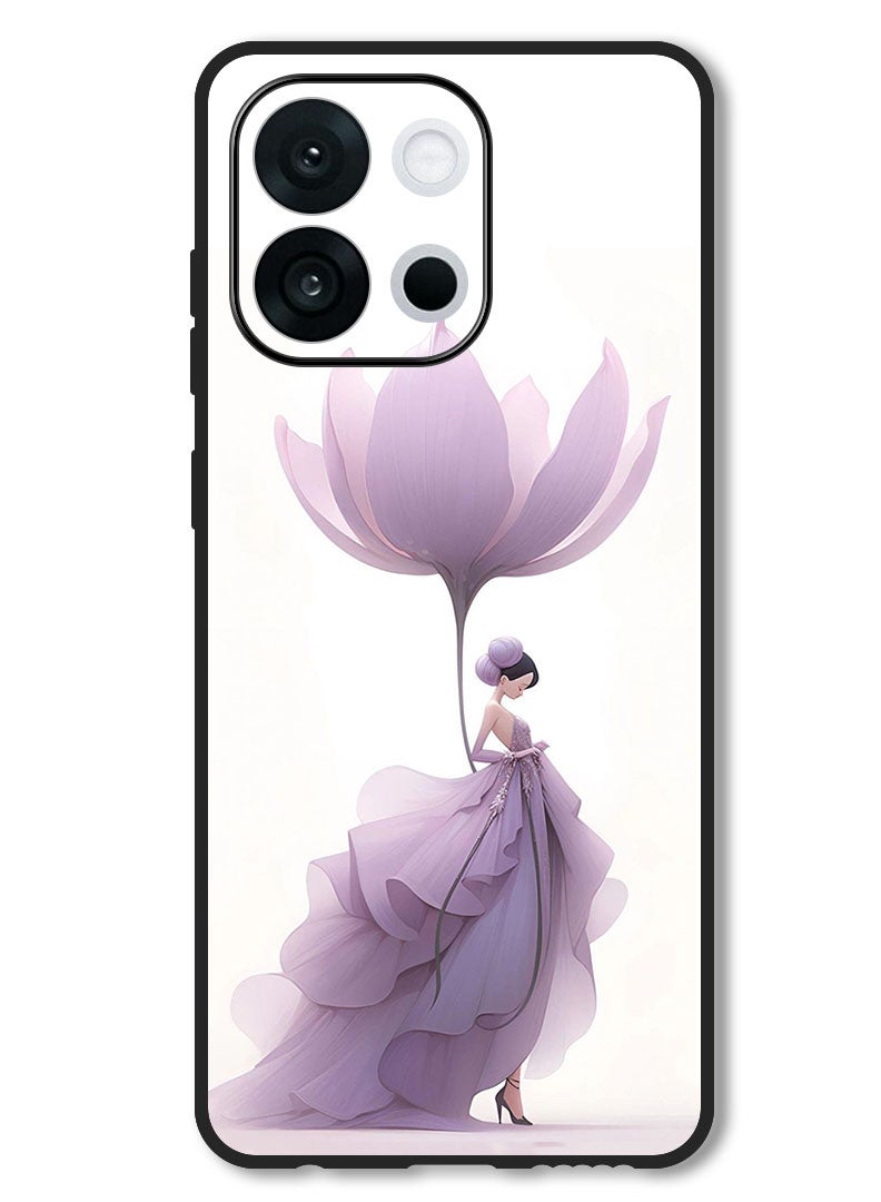 Theodor Case Compatible with OnePlus 13s 6.32 Inch Protection Shockproof Bumper Cover Women Flower - Image 1