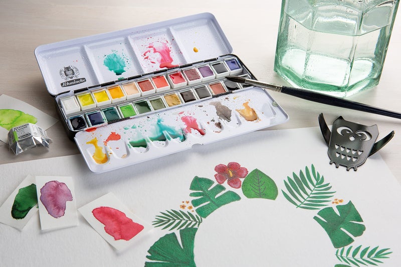 Schmincke AKADEMIE Aquarell Solid Metal Box with 24 Half Pans - Image 5