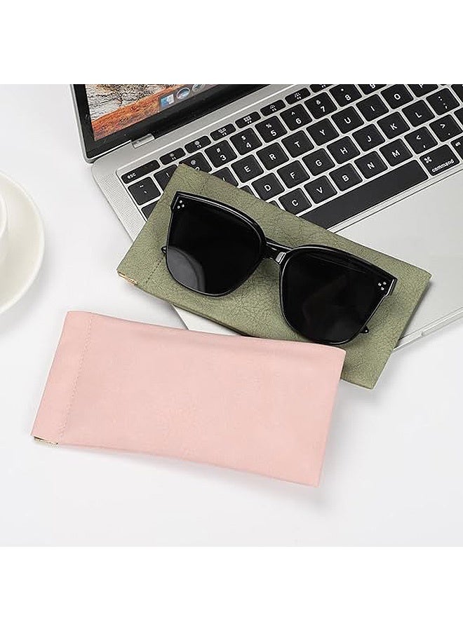 حقيبة النظارات الشمسية، 2 قطعة من البلاستيك الناعم حقائب النظارات للنساء المحمولة العصارة أعلى الجلود حقيبة