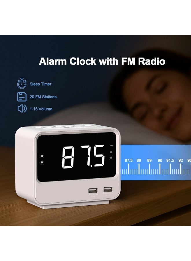 آي توما ساعة المنبه ، إنذارات مزدوجة مع عرض درجة الحرارة ، سنوز ، 12 / 24 ساعة ، ضوء ليلي وحجم قابل للتعديل ، قابل للتخفيف ، نسخة احتياطية من البطارية ، ساعات LED صغيرة محمولة لغرفة النوم - Image 3