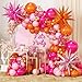 ADOINBY Pink and Orange Balloon Garland Arch Kit 177Pcs Explosion Star Balloons Hot Pink Orange Metallic Gold and Confetti Balloons for Birthday Wedding Baby Shower Tropical Summer Party Decorations - Image 3