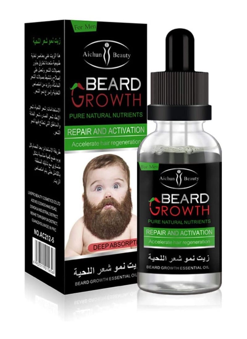 Aichun beauty - Aichun Beauty Beard Oil Mustache Hair Growth 30Ml - Image 1