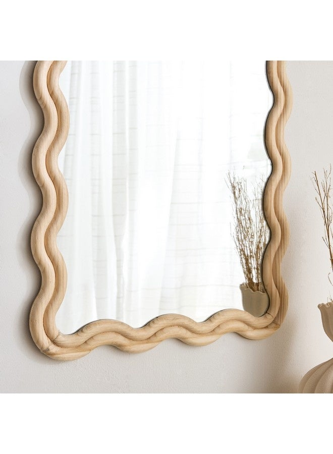 Home Box Posco Pine Wood Wavy Mirror 120 x 54 cm  - Image 4