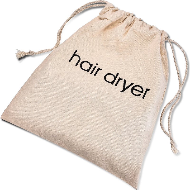 Bememo Hair Dryer Bags Drawstring Bag Container Hairdryer Bag 118 by 138 Inch Cotton Beige
