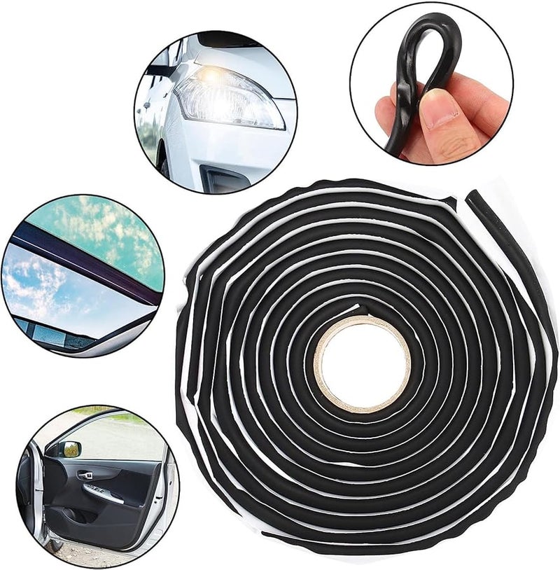 Butyl Rubber Sealant Rope 8mm x 13ft Black for Car RV Door Windshield Sound Deadening - Image 3