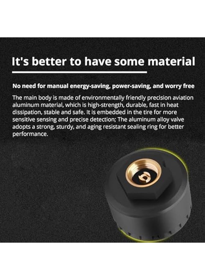 Tire Pressure Monitoring System Solar Power Wireless TPMS Monitor with 4 Sensors LCD Display Real-time Alarm Pressure Temperature (External) - Image 3