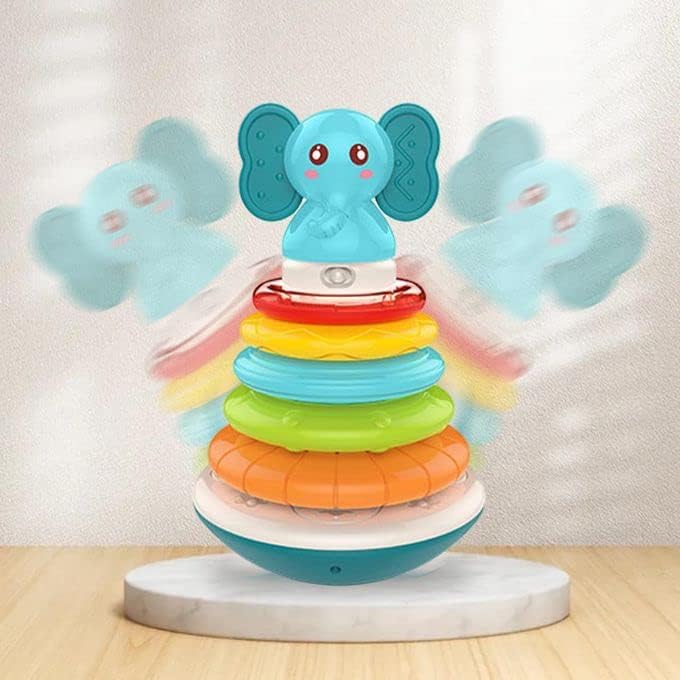 RAINBOW ELECTRONIC MUSICAL STACKING RING TOYS FOR BABY WITH 5 RING, MUSIC & LIGHT, CIRCLE STACKER NESTING TOY | LEARNING EDUCATIONAL STACKING TOYS FOR KIDS TODDLERS 1+ YEARS BOY GIRL (RING II) - Image 3