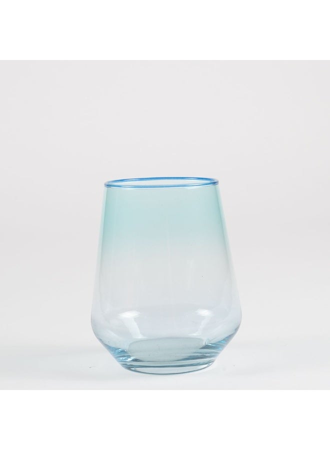 DANUBE HOME Rakle 4-Piece Blue Rim Tumbler Glass Set - 425ml Soda Lime Glassware for Kitchen Table Top - Stylish and Durable Drinkware - Ideal for Everyday Use - Made in Turkey