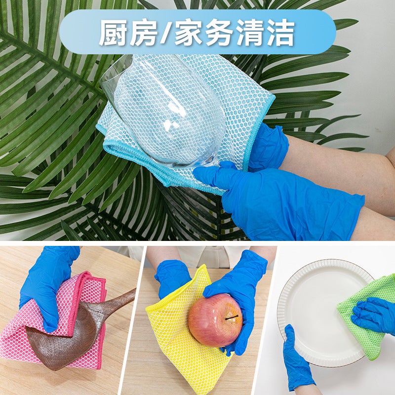 Double-Sided Mesh Cleaning Cloth, Wet And Dry Foaming Absorbent Kitchen Rag, Enlarged And Thickeneded, Not Easy To Stain With Oil, Dishwashing Cloth - Image 5