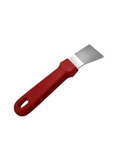 Spaceshoop 1 Piece Multi Purpose Kitchen Cleaning Spatula Hangable Stainless Steel Degreasing Shovel Gap Oil Stain Cleane Tool Suitable for Cleaning Refrigerator Ice Cubes and Kitchen Grease Angled Red  - Image 1