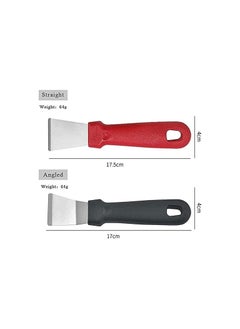 Spaceshoop 1 Piece Multi Purpose Kitchen Cleaning Spatula Hangable Stainless Steel Degreasing Shovel Gap Oil Stain Cleane Tool Suitable for Cleaning Refrigerator Ice Cubes and Kitchen Grease Angled Red  - Image 2