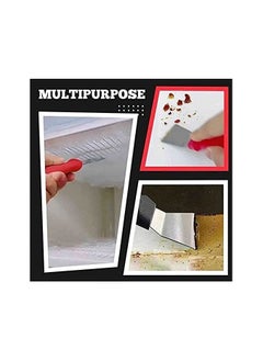 Spaceshoop 1 Piece Multi Purpose Kitchen Cleaning Spatula Hangable Stainless Steel Degreasing Shovel Gap Oil Stain Cleane Tool Suitable for Cleaning Refrigerator Ice Cubes and Kitchen Grease Angled Red  - Image 4