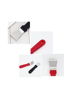 Spaceshoop 1 Piece Multi Purpose Kitchen Cleaning Spatula Hangable Stainless Steel Degreasing Shovel Gap Oil Stain Cleane Tool Suitable for Cleaning Refrigerator Ice Cubes and Kitchen Grease Angled Red  - Image 3