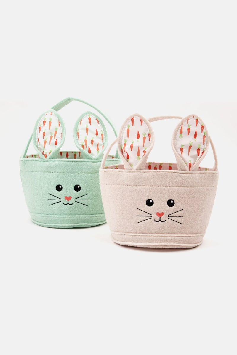 Tchibo 2 Pieces Easter Basket, Mint/Beige - Image 2