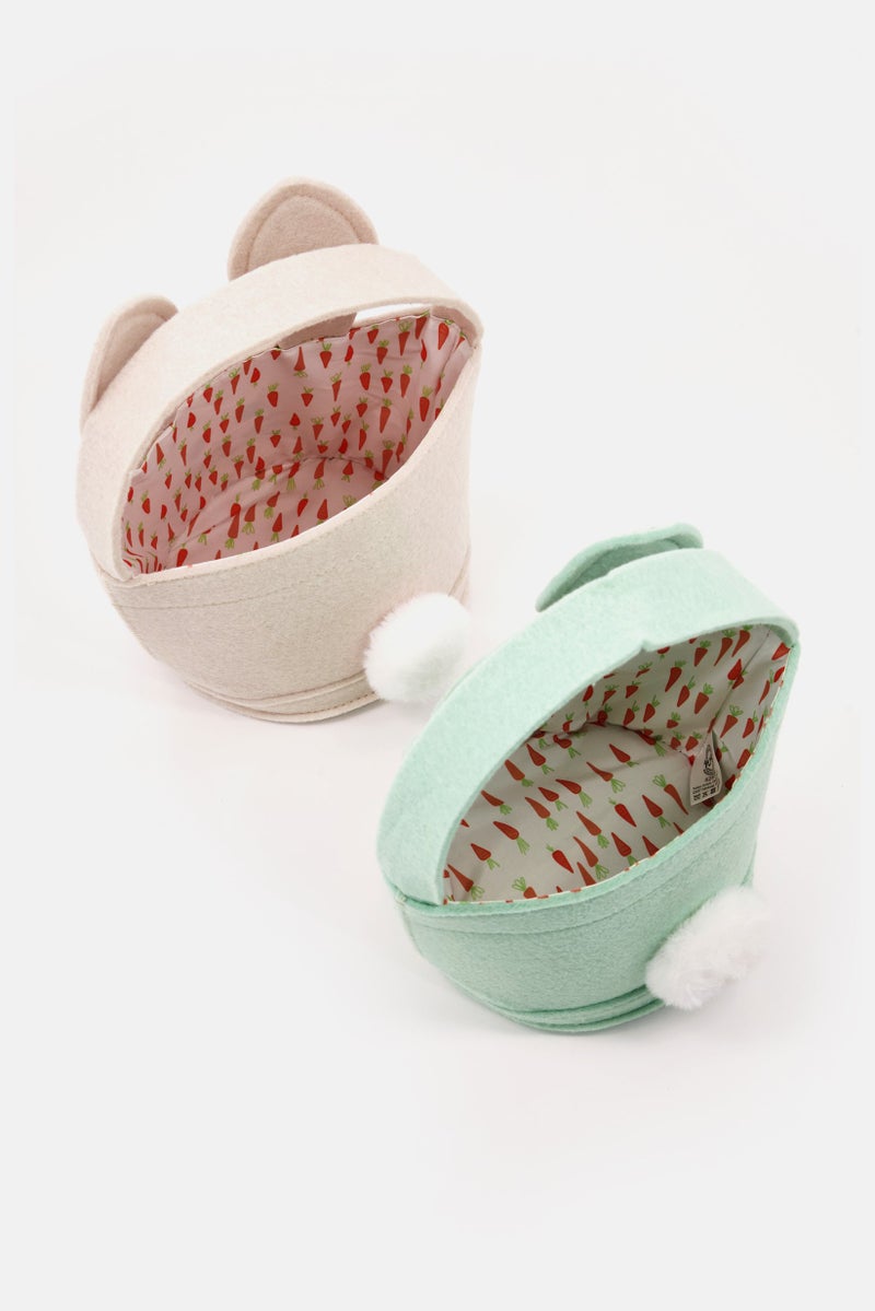 Tchibo 2 Pieces Easter Basket, Mint/Beige - Image 4