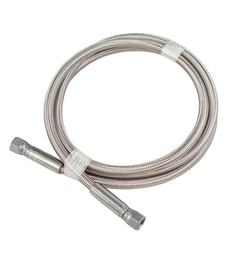 اي ار بي خرطوم هواء ARB معزز من PTFE قياس JIC-4 بطول 1.5 متر – 0740204، خط ضاغط عالي التدفق مع جديلة من الفولاذ المقاوم للصدأ – تجهيزات مشبك أنثوي JIC-04 بزاوية 37°، خرطوم تمديد ضاغط ARB - Image 1
